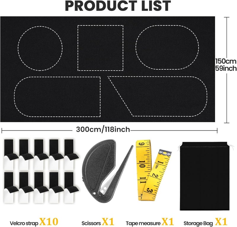 GLICPIX 100% Blackout Blinds with Stickers 118" x 59" Blackout Curtains for Bedroom Window Blinds No Drill Thermal Insulated and Block UV for Bedroom,Baby Nursery, RV,Media Room or Travel, Black - Image 3